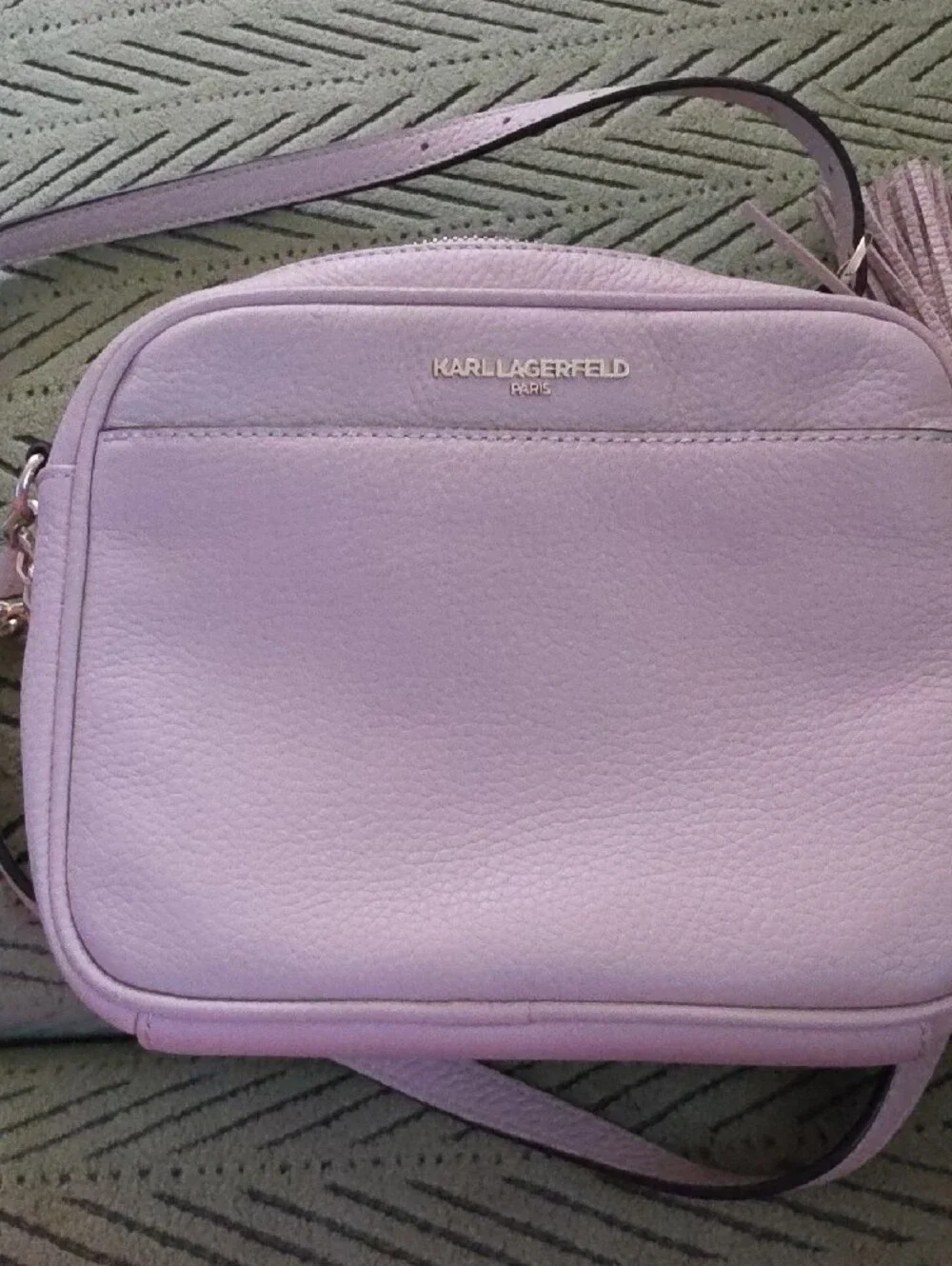 Karl Lagerfeld Paris  Dusty Pink Pebble Leather Crossbody Bag